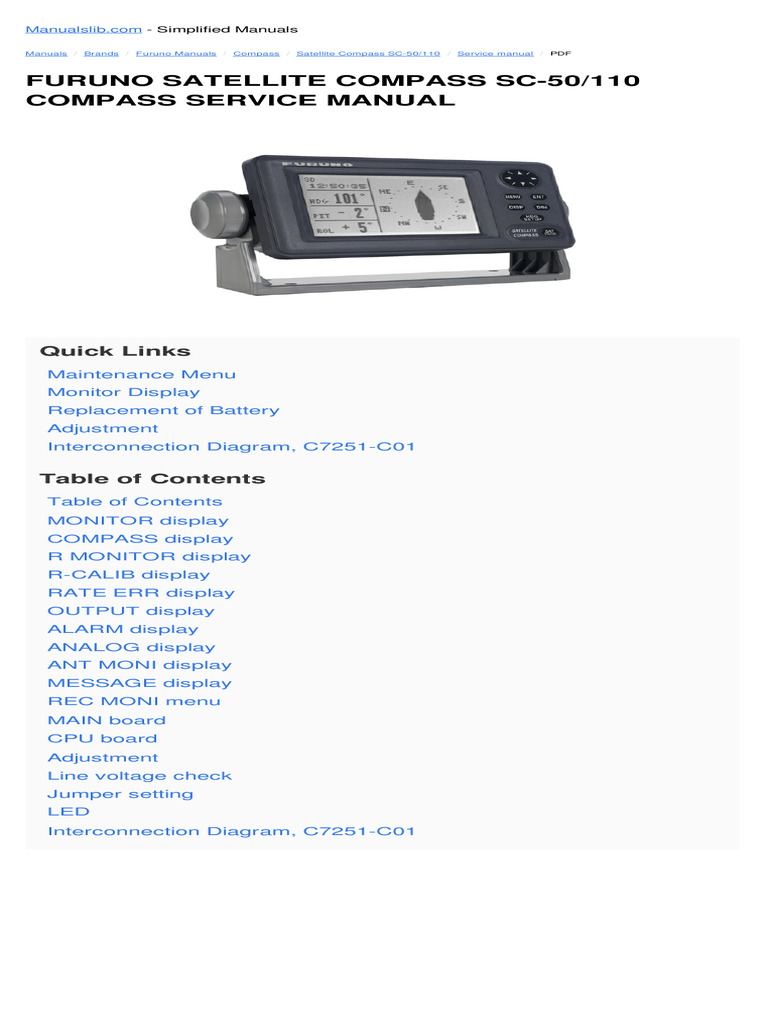 Furuno SC-50/110 Compass Manual | PDF | Global Positioning System ...