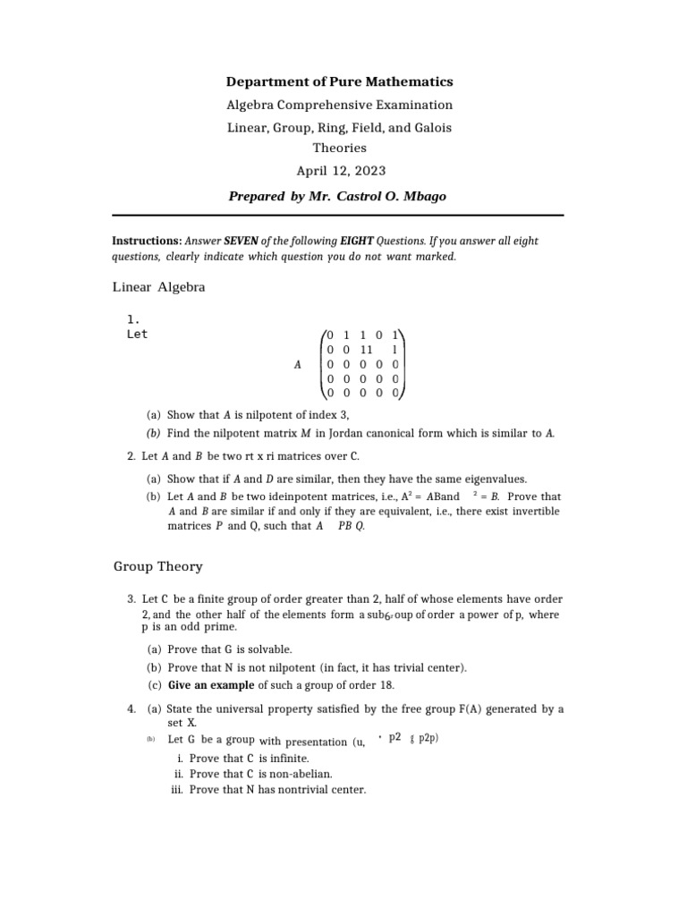 Continues Assessment Test | PDF | Ring (Mathematics) | Field (Mathematics)
