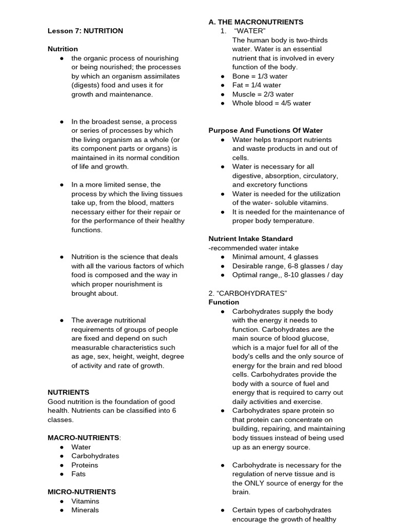 Understanding Nutrition and Nutrients | PDF | Fat | Carbohydrates