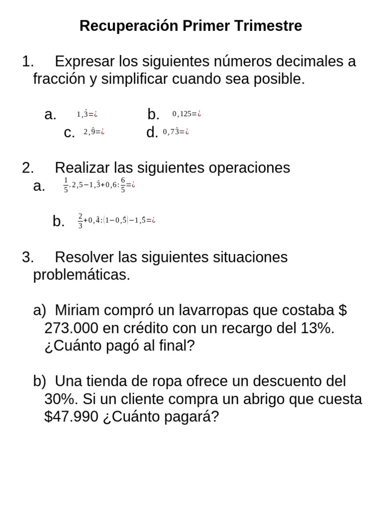 Ejercicios de Matemática 2do Año | PDF