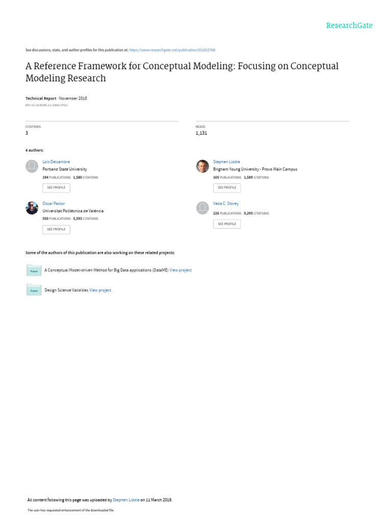 A Reference Framework For Conceptual Modeling - Focusing On Conceptual ...