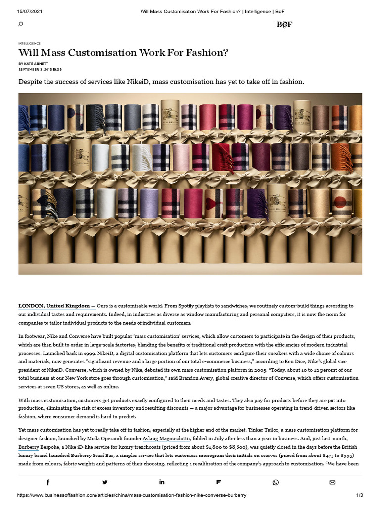 Will Mass Customisation Work For Fashion - Intelligence - BoF | PDF ...