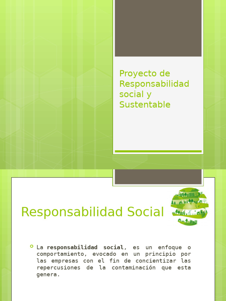 Responsabilidad social y sustentable presentacion | PDF