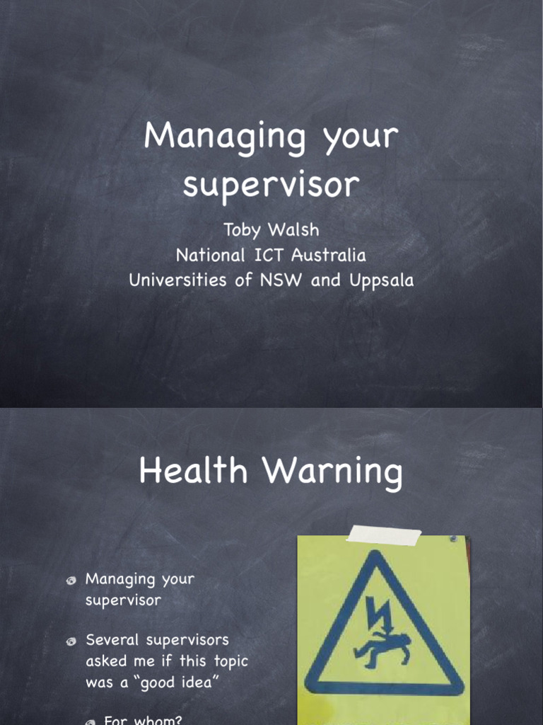 Managing Your Supervisor Effectively | PDF