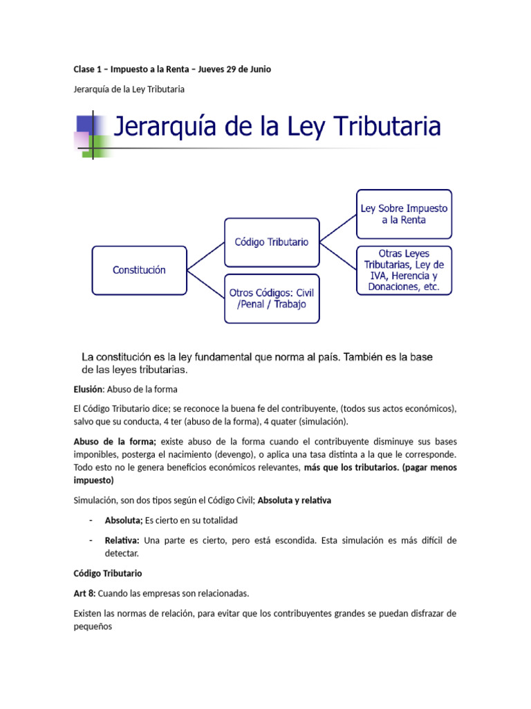 Clase 1 - Impuesto A La Renta - Jueves 29 de Junio | PDF | Impuestos ...