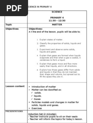 Science Lesson Plan