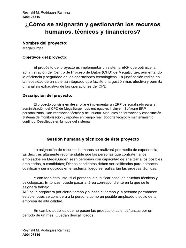 Cómo Se Asignan Los Recursos Humanos en Un Proyecto de Ejemplo REAL ...