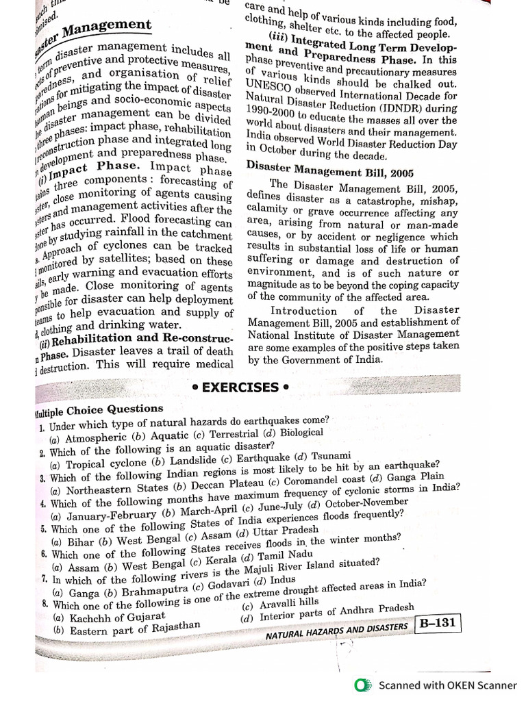 Geography Chapter 7 - Natural Hazzards and Disasters | PDF
