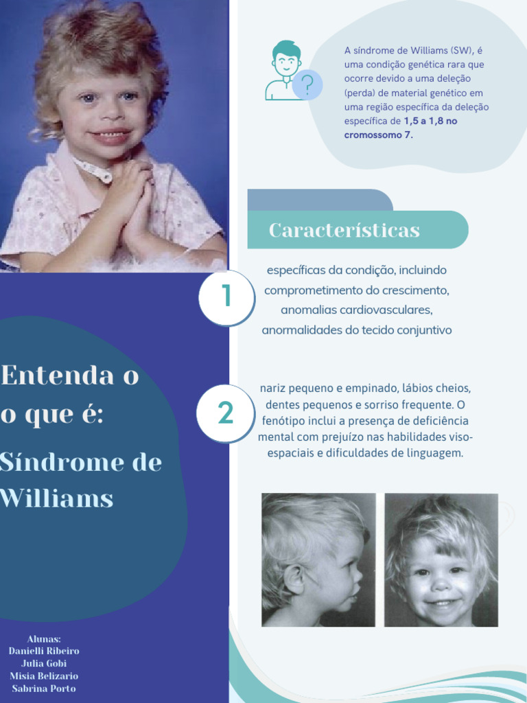 Genética - Síndrome de Williams | PDF | Genética | Doenças e distúrbios ...