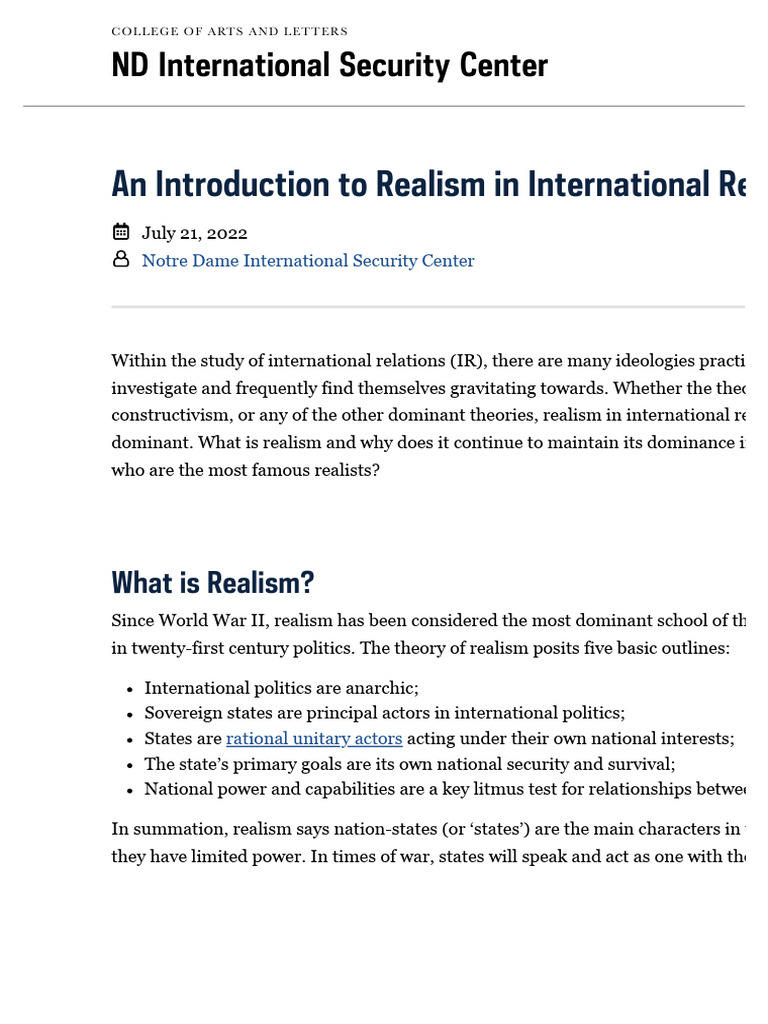 WHAT IS THE OPPOSITE OF REALISM IN INTERNATIONAL RELATIONS visual data 6