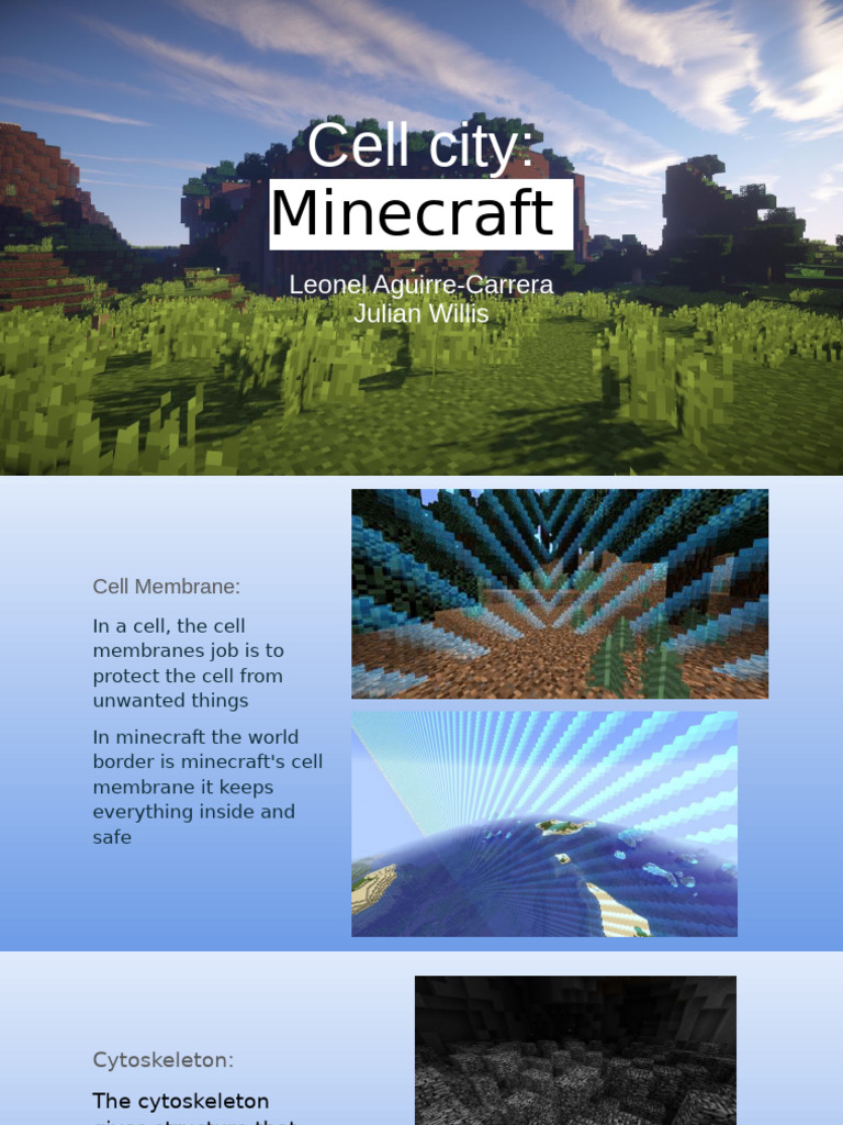 Cell City: Minecraft Cell Analogy | PDF