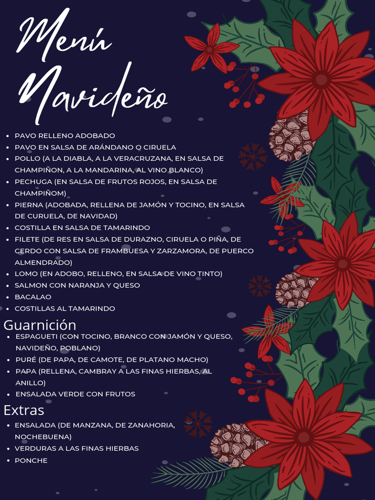 Menú Navideño Completo con Champiñón | PDF