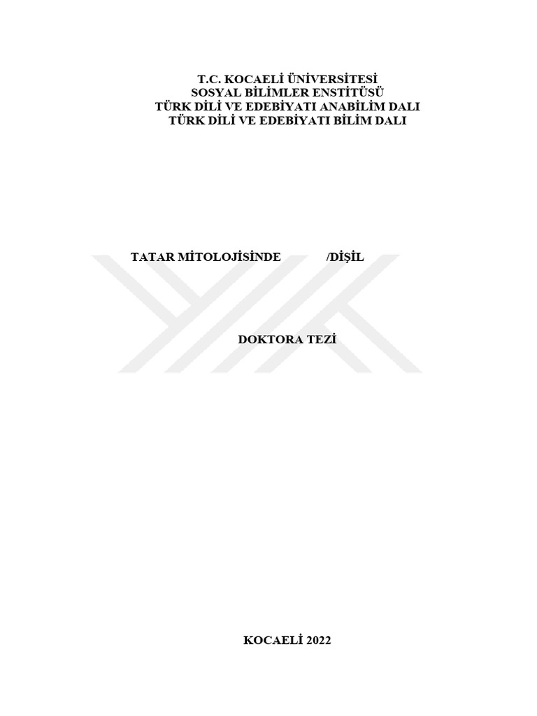 Tatar Mi̇toloji̇si̇nde Kadin Di̇şi̇l Varliklar PDF 