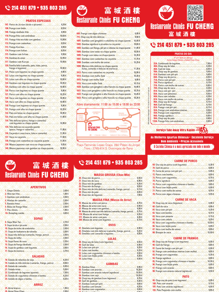 Menu do Restaurante Fu Cheng | PDF | Ingredientes de alimentos | Culinária