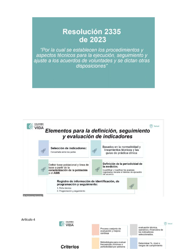 Implementación de la Resolución 2335/23 | PDF
