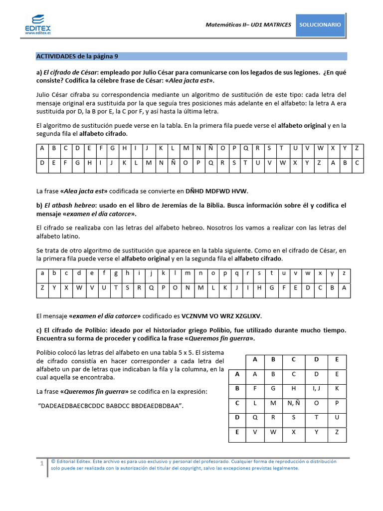 UD1 - Solucionario - MAT II - pdf-1 | PDF | Matriz (Matemáticas ...