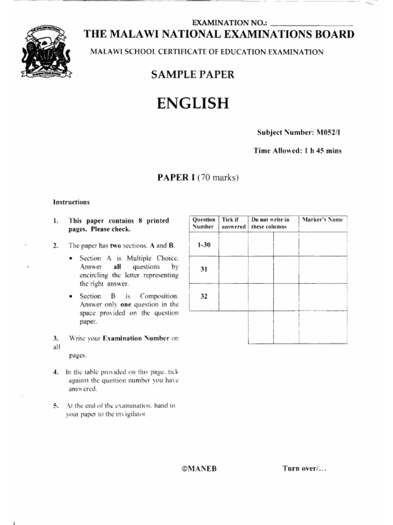 English P1 | PDF