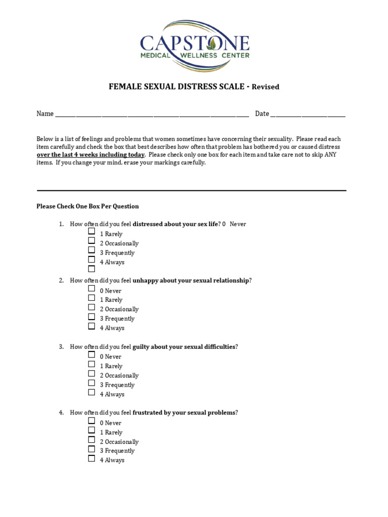 Female Sexual Distress Scale PDF | PDF | Intimate Relationships ...