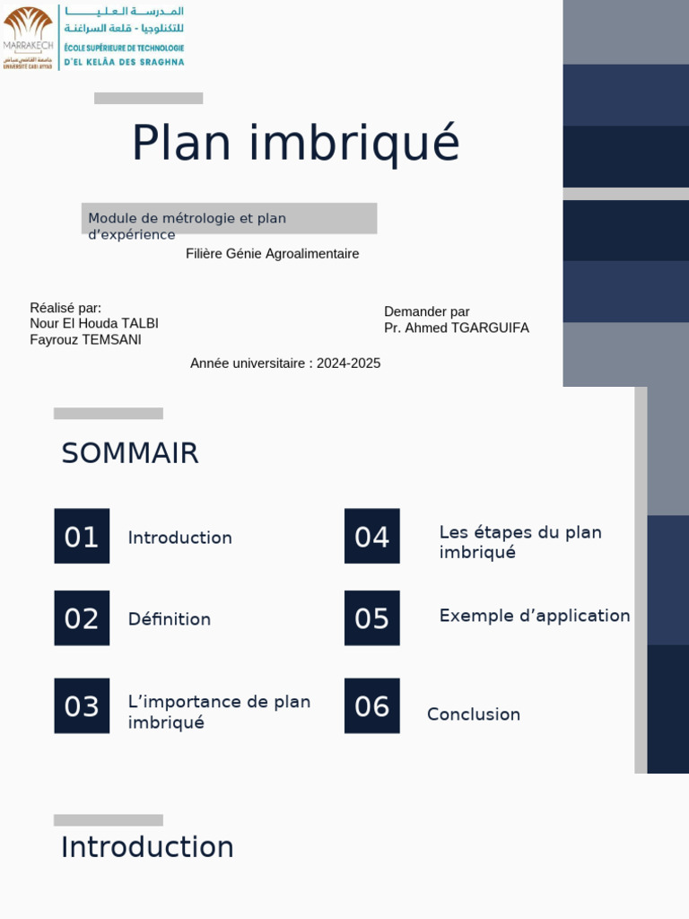 Plan Imbriqué en Métrologie Agroalimentaire | PDF | Analyse de la ...