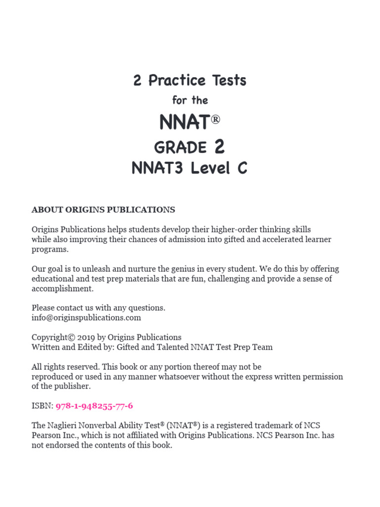 NNATC-Two Tests - FINAL PDF - Submitted To Amazon | PDF | Shape ...