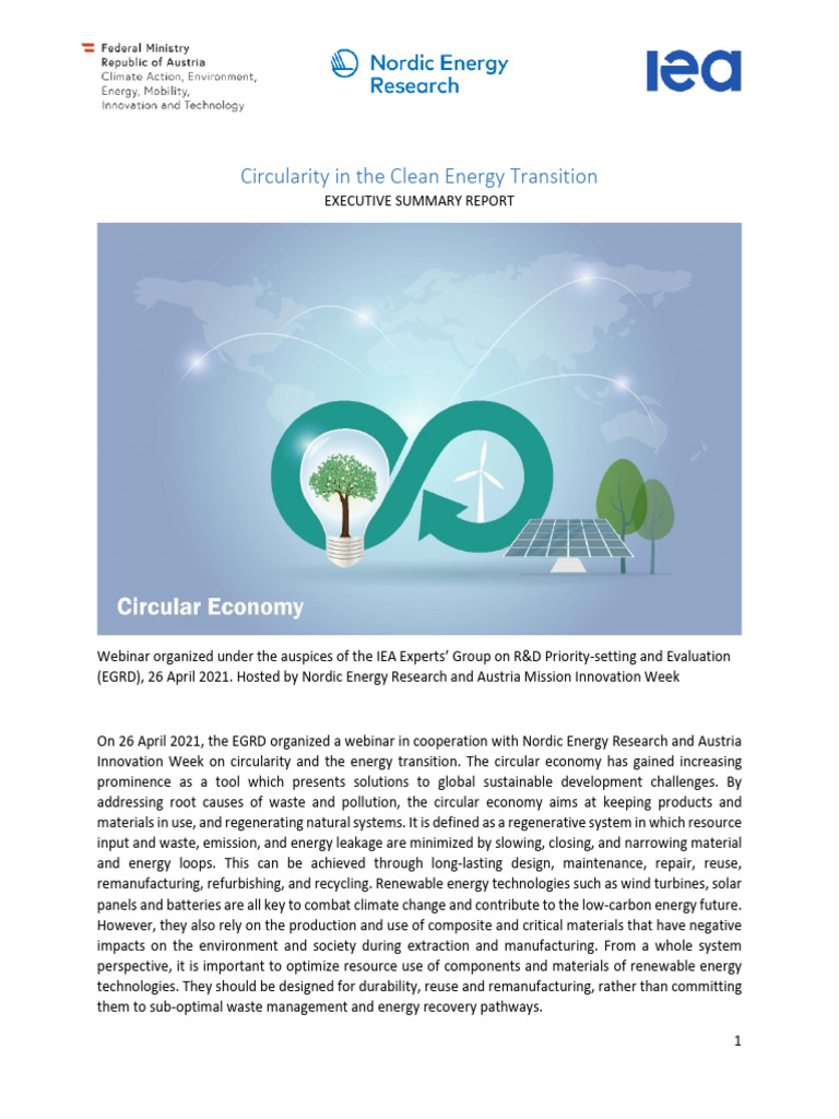 6 EGRD Webinar Circular Economy - Report - 1.0 | PDF | Life Cycle ...