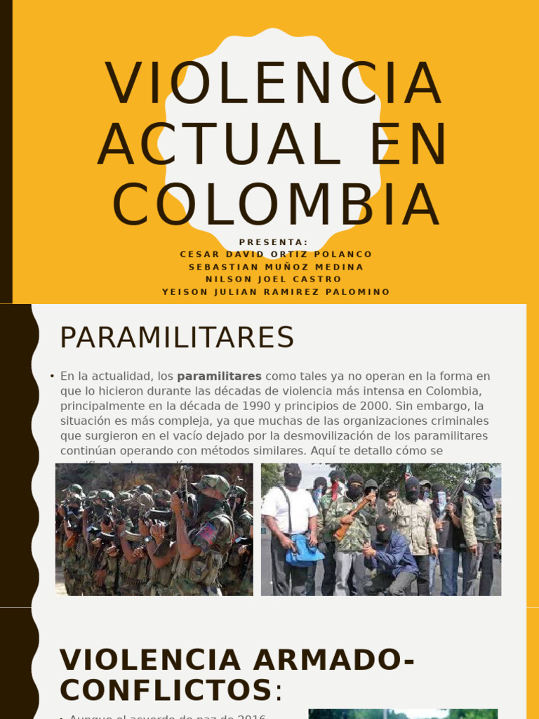 Violencia y Grupos Armados en Colombia | PDF | Política de colombia ...