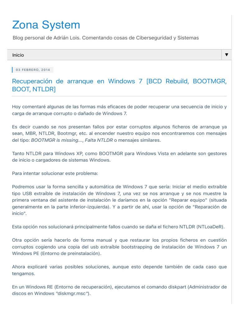 Soluciones para reparar arranque en Windows 7 | PDF | Arranque ...