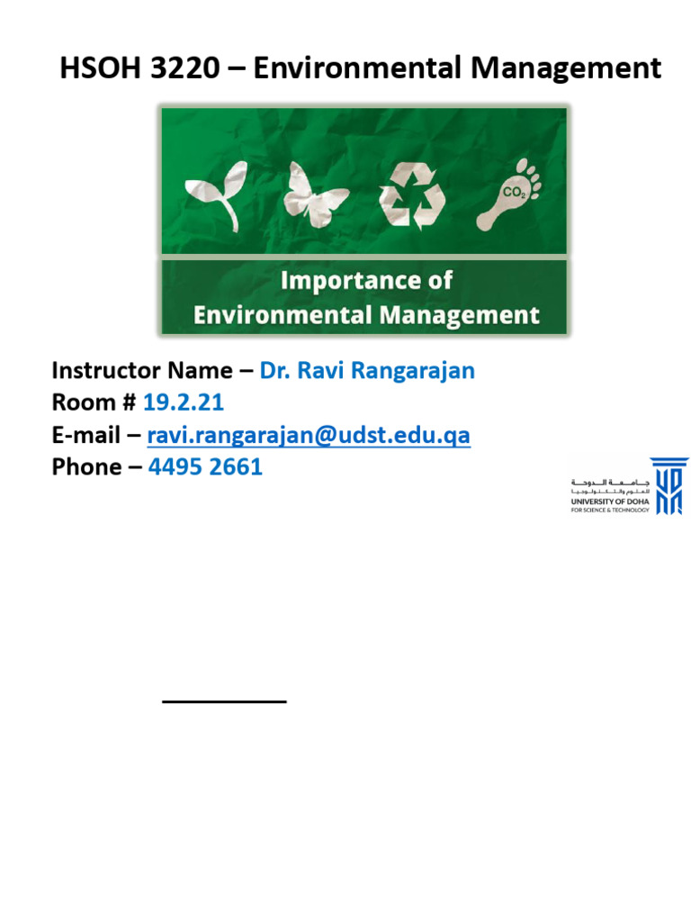 Lec 2 - HSOH 3220 | PDF | Audit | Environmental Resource Management