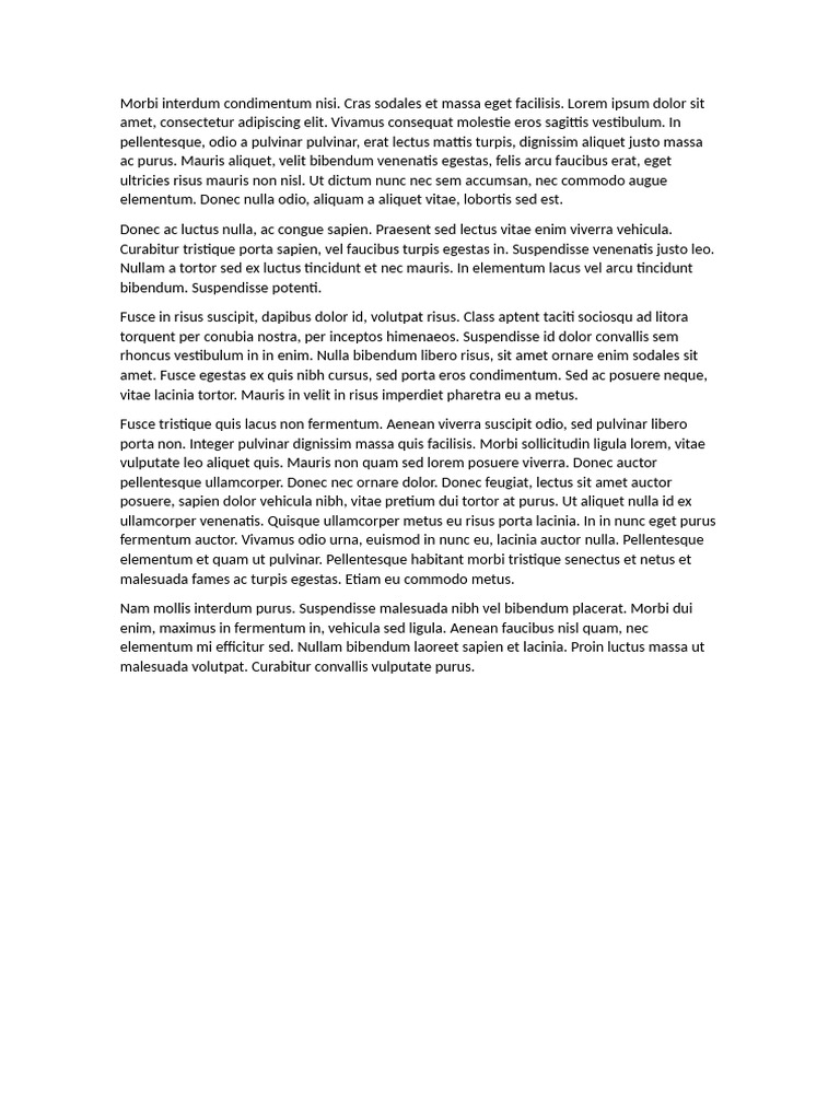 Morbi Interdum Condimentum Nisi | PDF