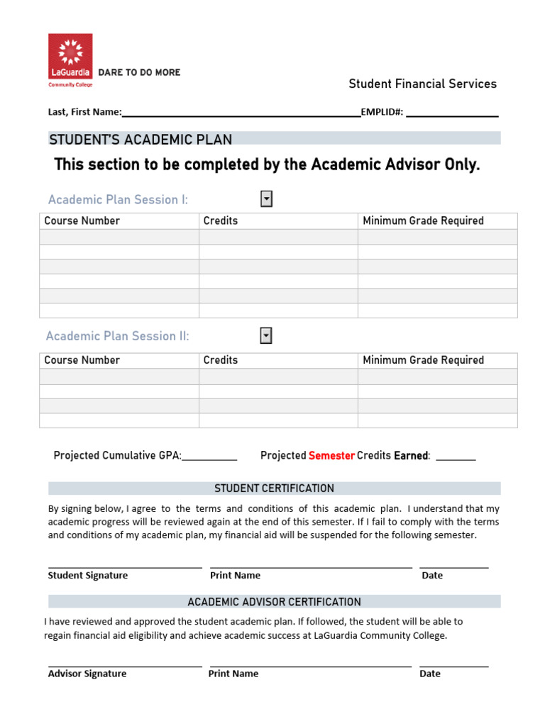 SAP Academic Plan PDF