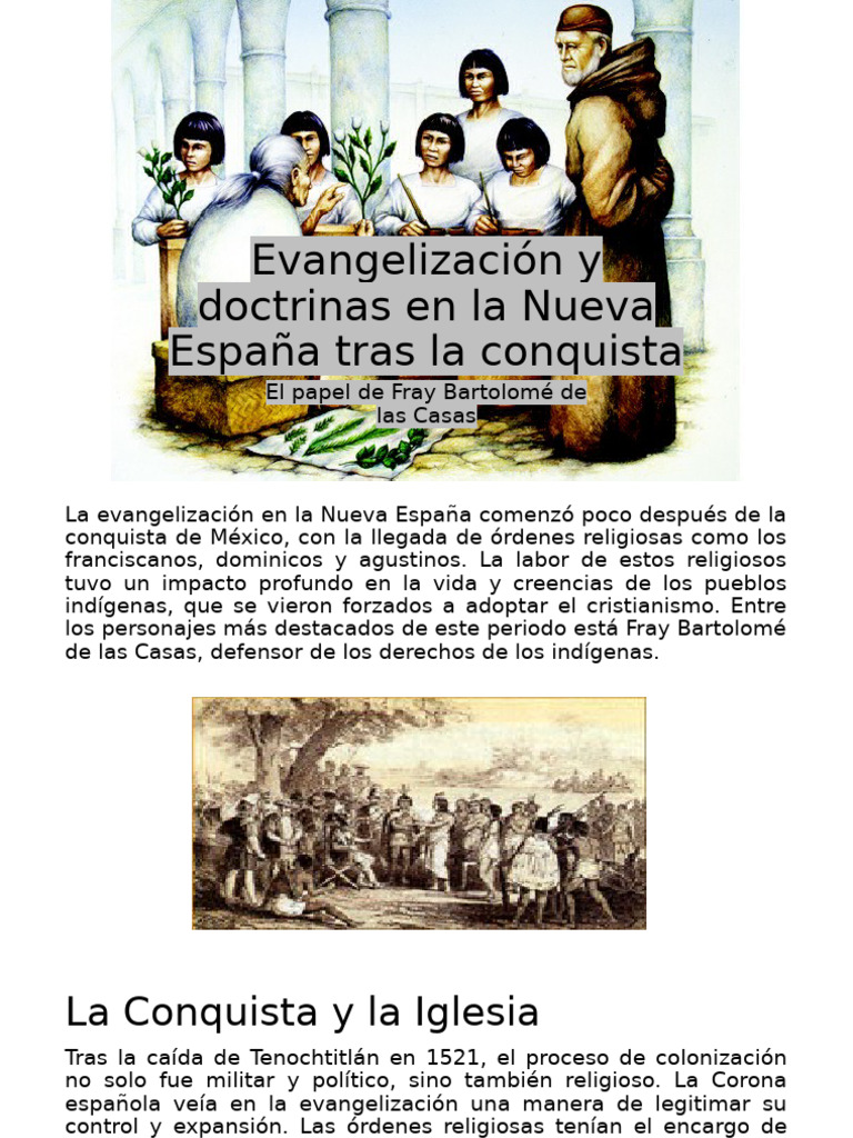 Evangelización y Fray Bartolomé | PDF | Nueva españa | Colonización ...