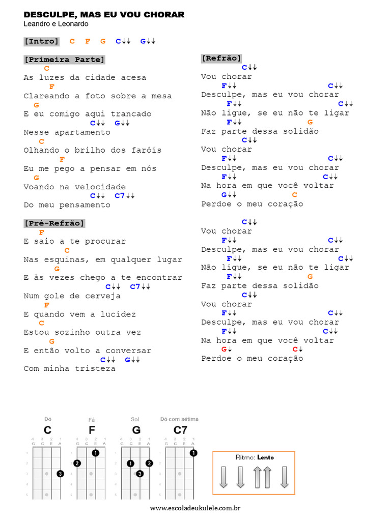 Desculpe, Mas Eu Vou Chorar (Leandro e Leonardo) | PDF