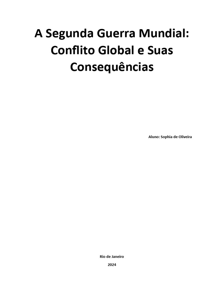 Causas e Consequências da Segunda Guerra | PDF | Aliados da Segunda ...