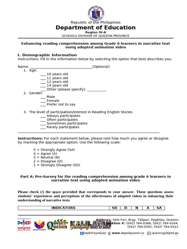 Enhancing Grade 6 Reading Comprehension | PDF | Reading Comprehension ...