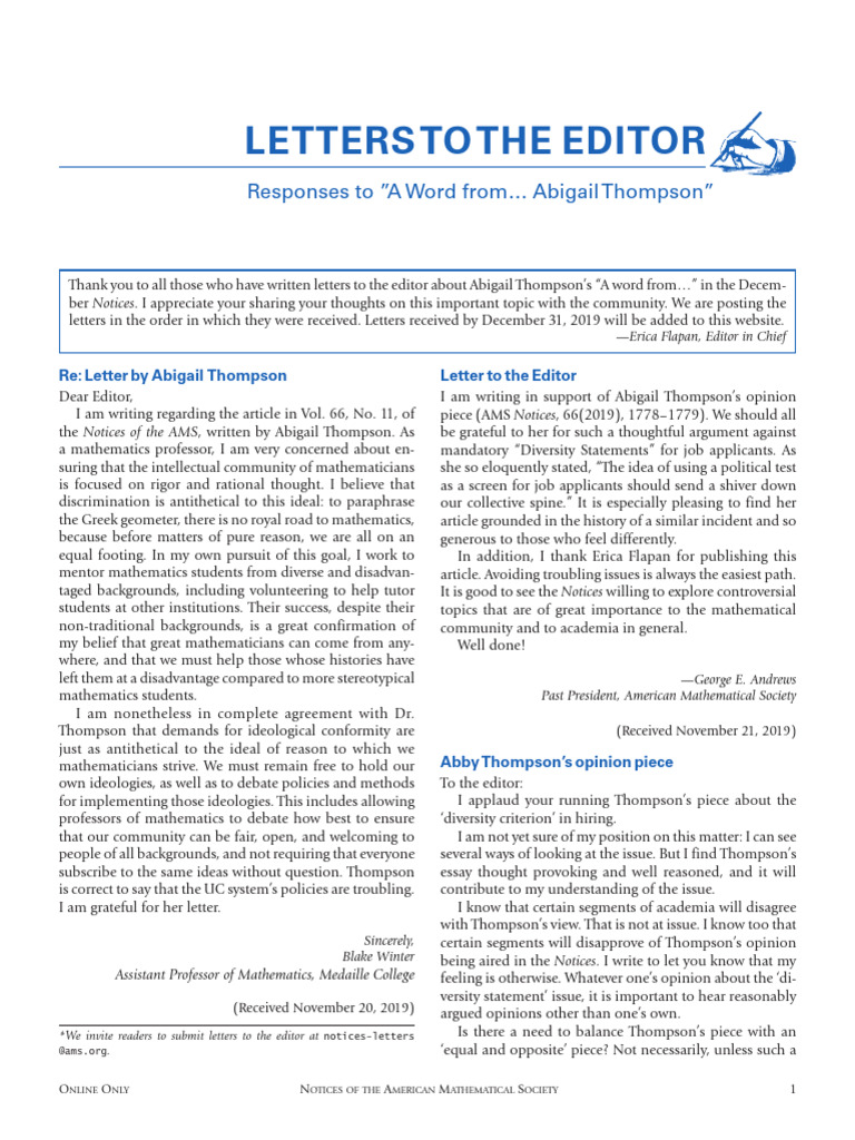 Abigail Thompson UC diversity statements rnoti-o1 | PDF | Mathematics ...