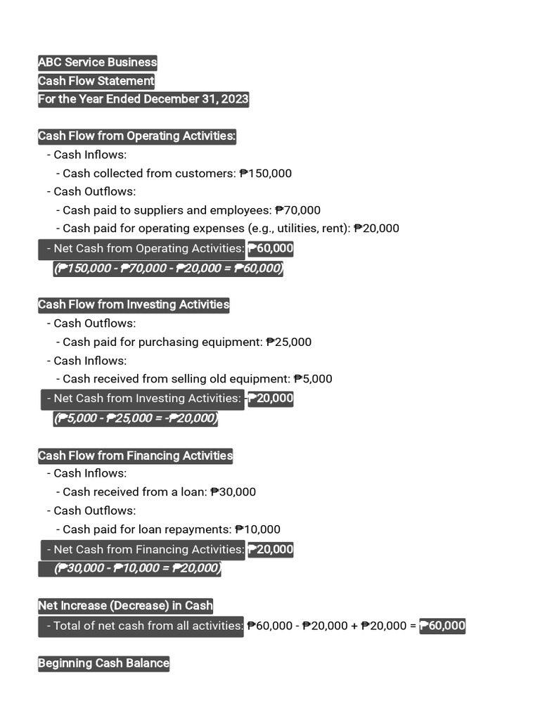 2023 Cash Flow Statements for ABC & XYZ | PDF