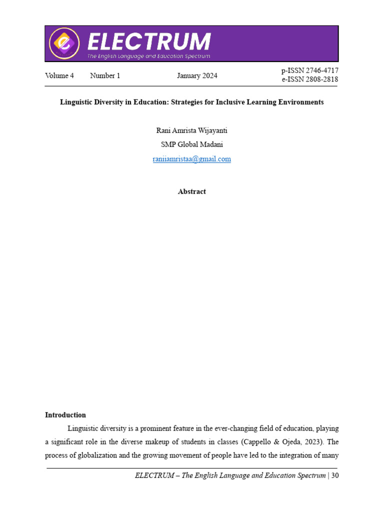 Strategies for Linguistic Diversity in Education | PDF | Linguistics ...