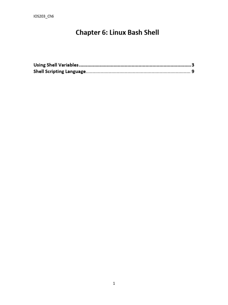 Ch6 - Linux Bash Shell | PDF | Shell (Computing) | Scripting Language