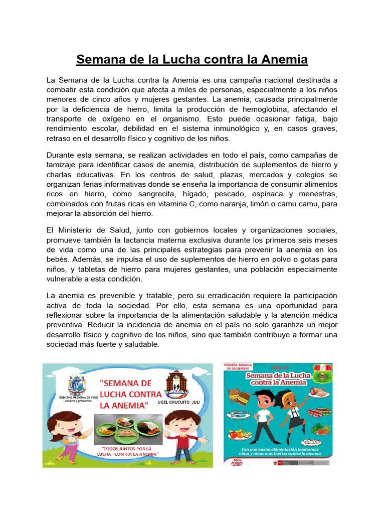 Semana de Prevención de Anemia 2023 | PDF