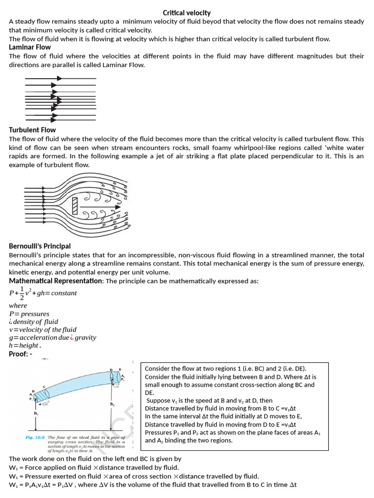 bernoulli's theorem | PDF | Fluid Dynamics | Lift (Force)