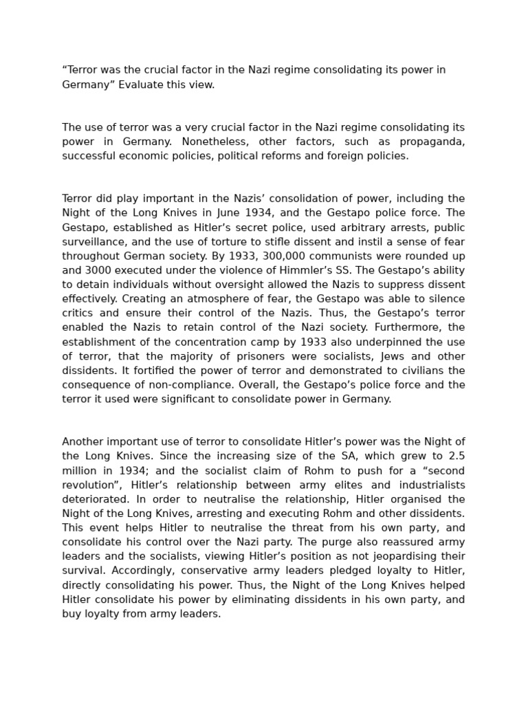 Terror and Control in Nazi Germany | PDF | Nazi Germany | Gestapo
