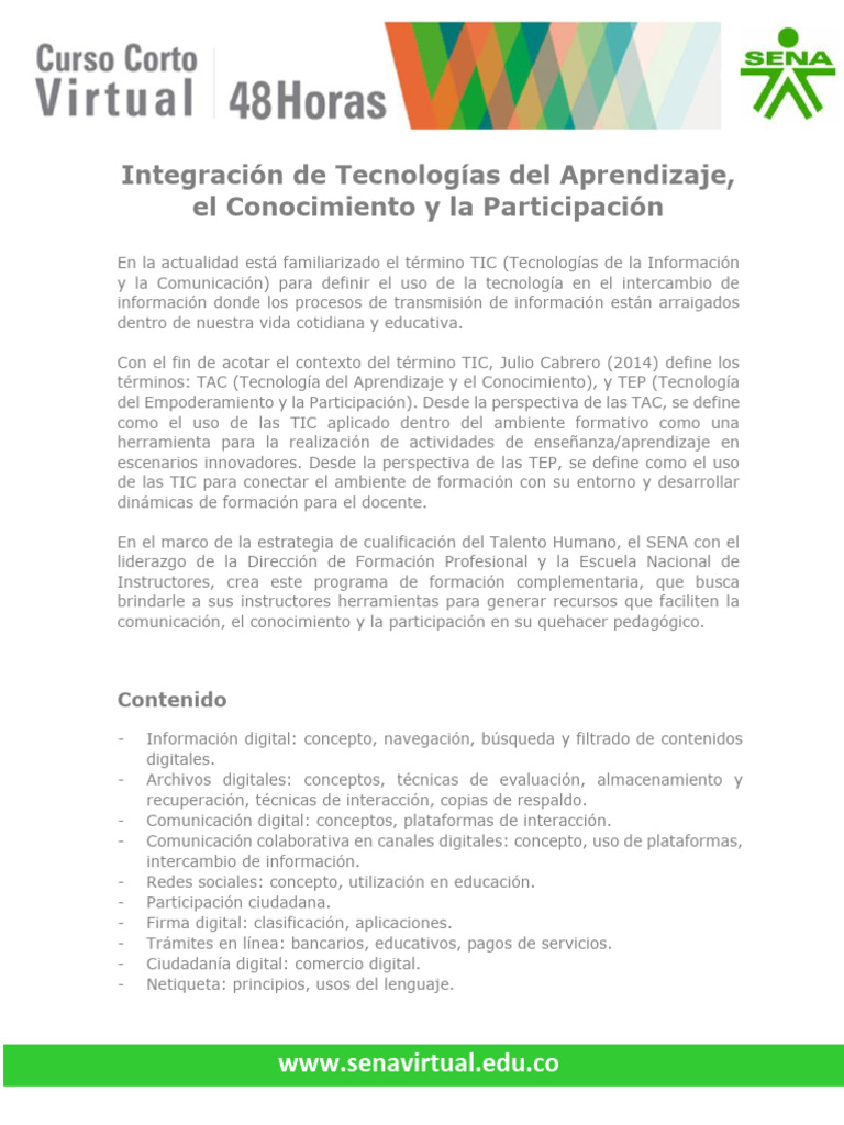Formación en TIC para Instructores SENA | PDF | Tecnología de ...