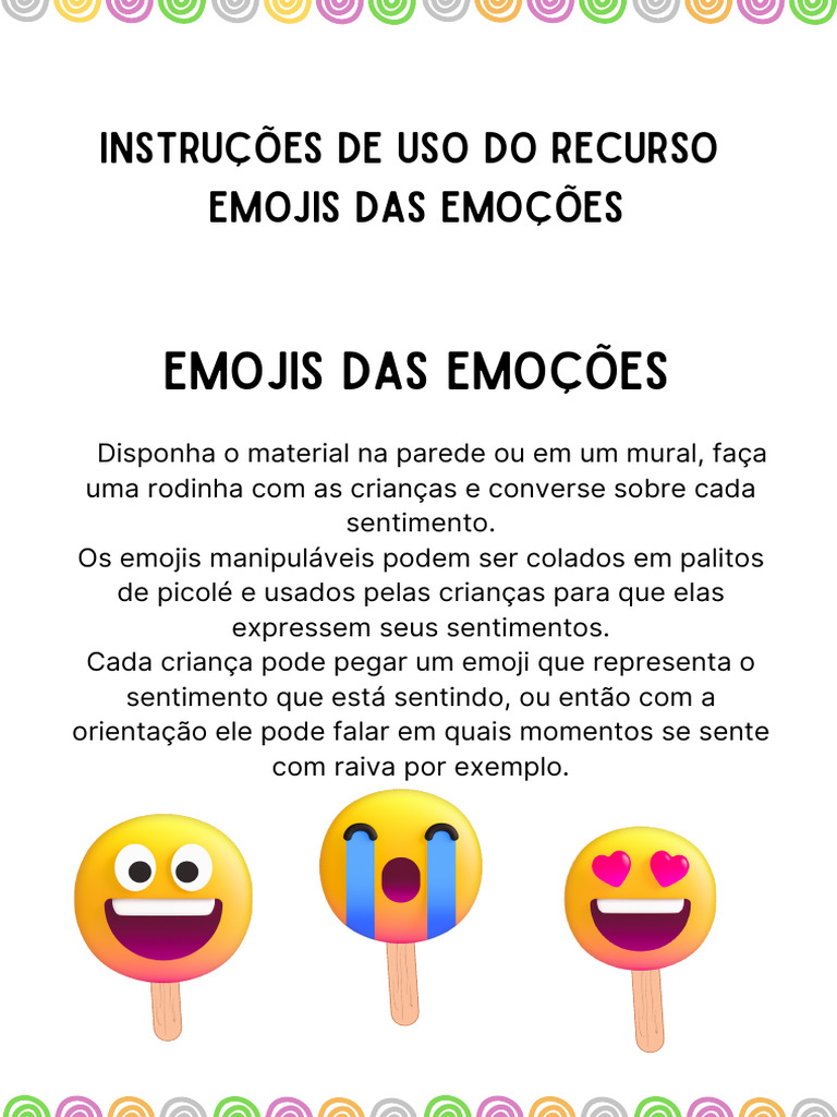 Emojis para Expressar Sentimentos Infantis | PDF | Amor | Emoções