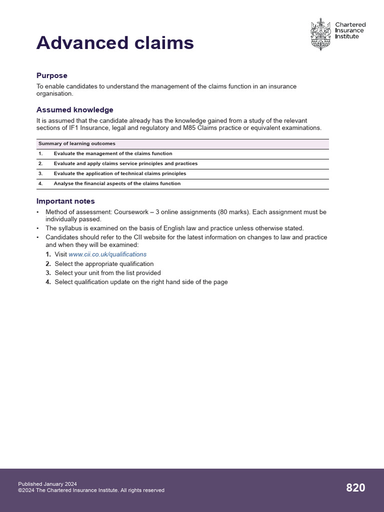 820_syllabus_2024 | PDF | Insurance
