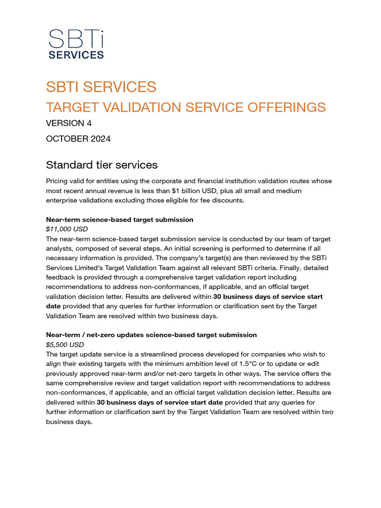 Science-Based Target Services | PDF | Small And Medium Sized ...