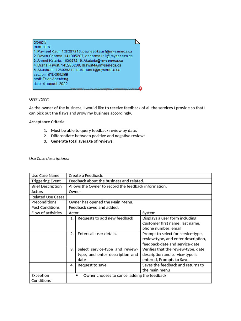 Business Feedback System Overview | PDF | Feedback | Computing