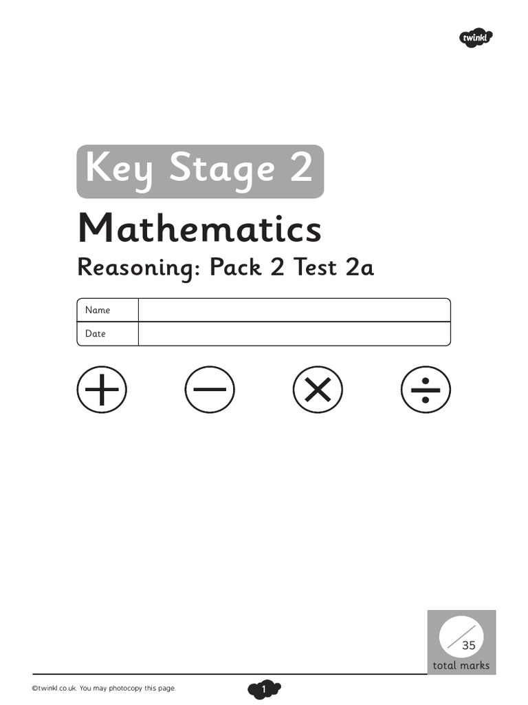 Ks2 Reasoning Pack 2 Test 2a | PDF | Elementary Geometry | Mathematics