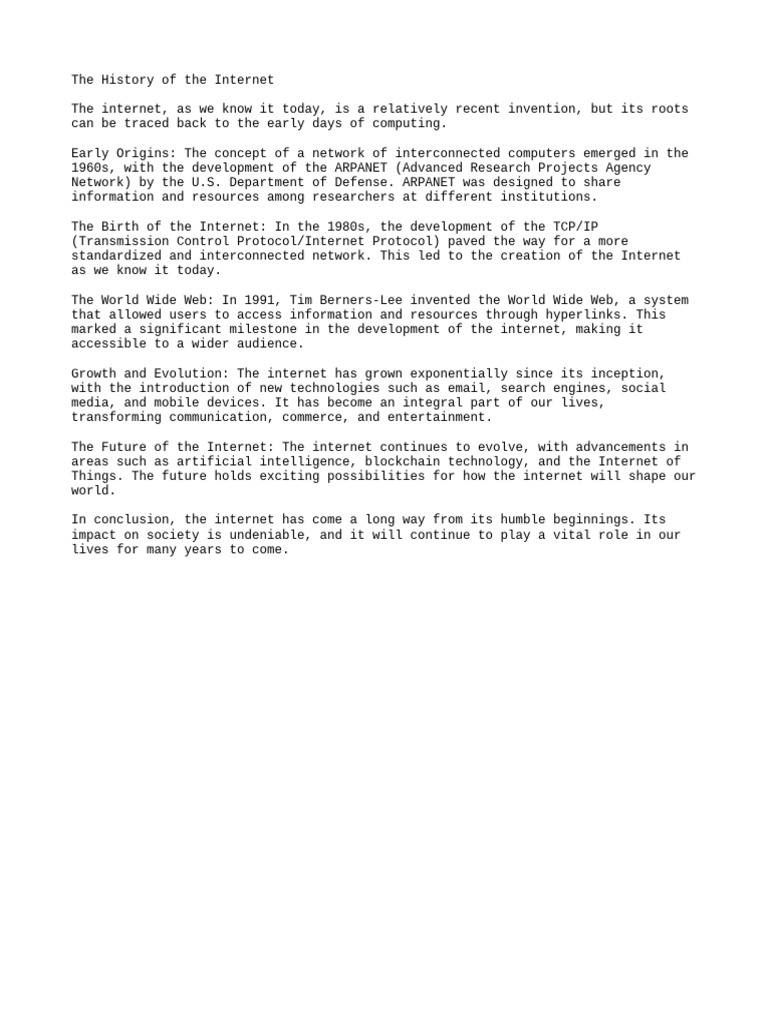The History of The Internet | PDF