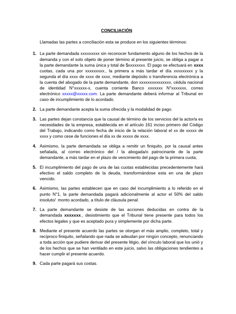Acuerdo de Conciliación Laboral | PDF | Justicia | Crimen y violencia
