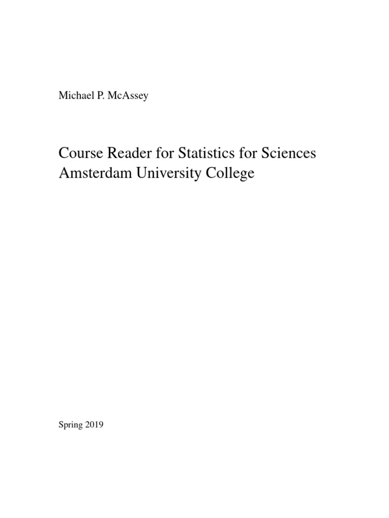 Stats For Science Course Reader | PDF | Quantile | Sampling (Statistics)